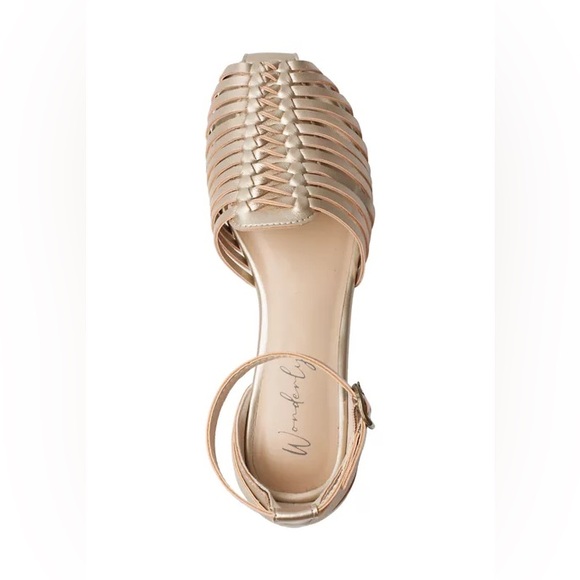 Wonderly Women’s Tibby Gold Huarache Flats - Picture 3 of 9